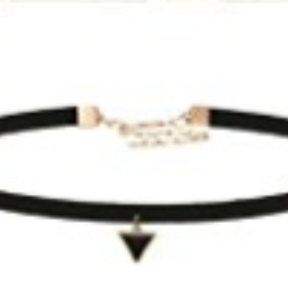 4 Black Chokers Gold Hardware Adjustable Size - Picture 6 of 9